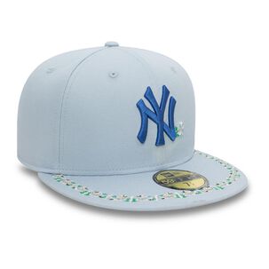 Gorra 59fifty New York Yankees Mlb Floral Border Pastel Blue